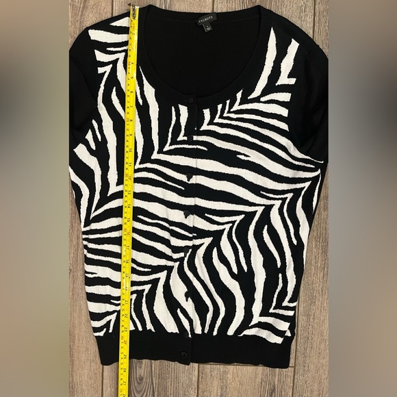 Talbots Zebra Print Button Up Cardigan Sweater - Size L - Picture 7 of 8